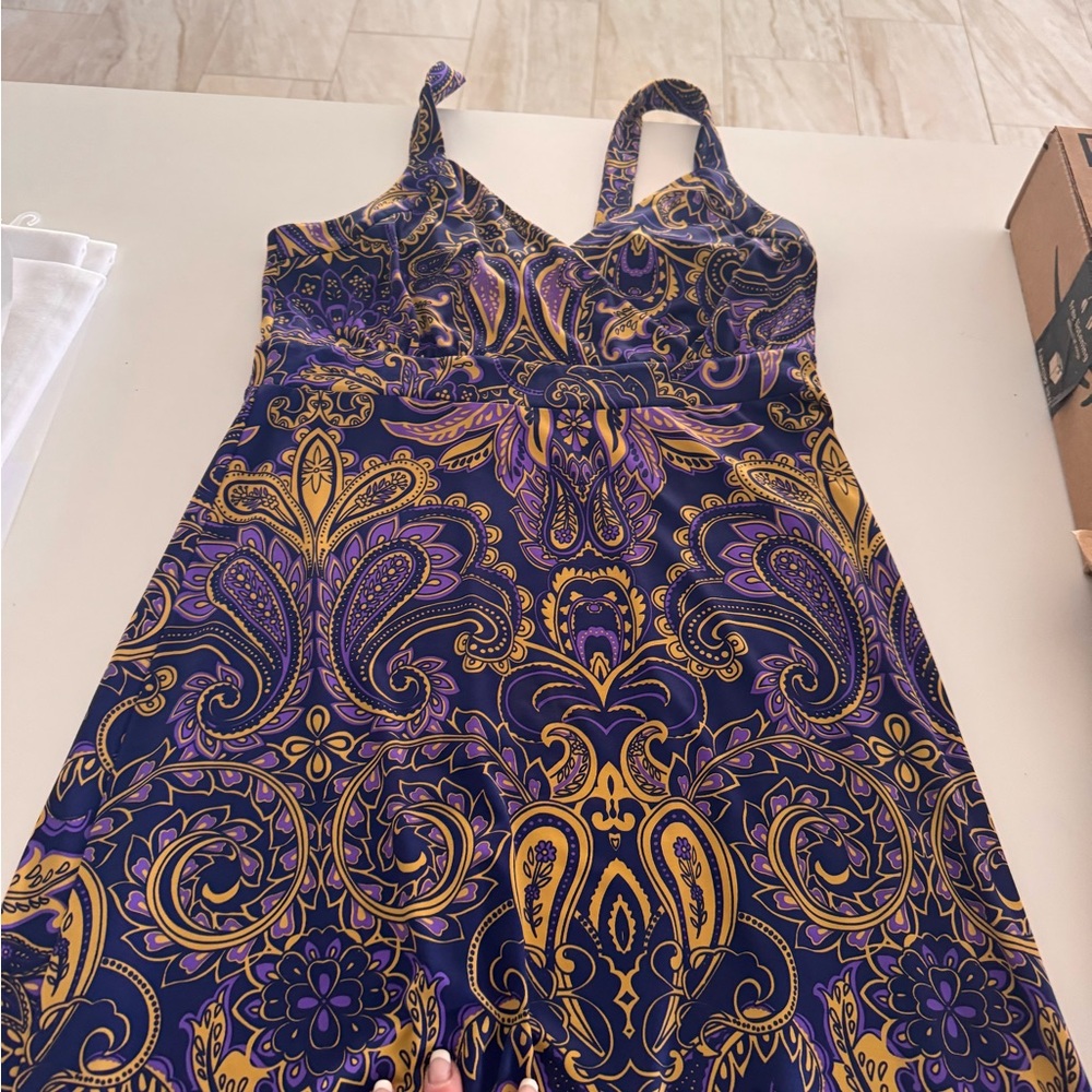 J.McLaughlin classic rich paisley Maxi Dress, Size M - Picture 8 of 9